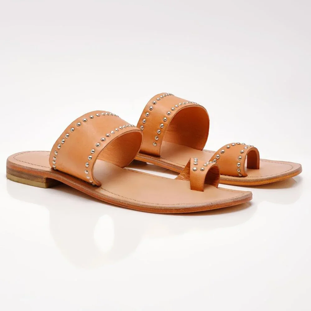 🎉LAST CHANCE🎉 FREE PEOPLE Amelie Tiny Stud Sandals / Faded Clay - Picture 2 of 8